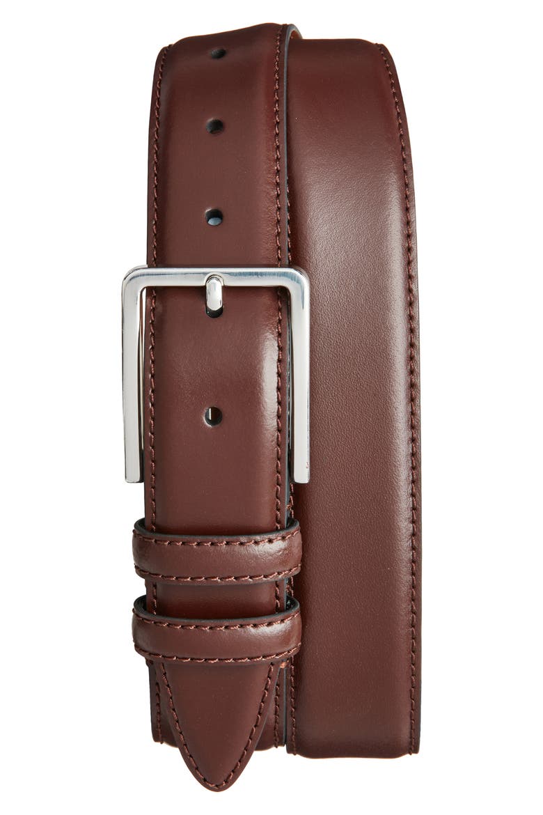 Travis Leather Belt, Main, color, DARK BROWN
