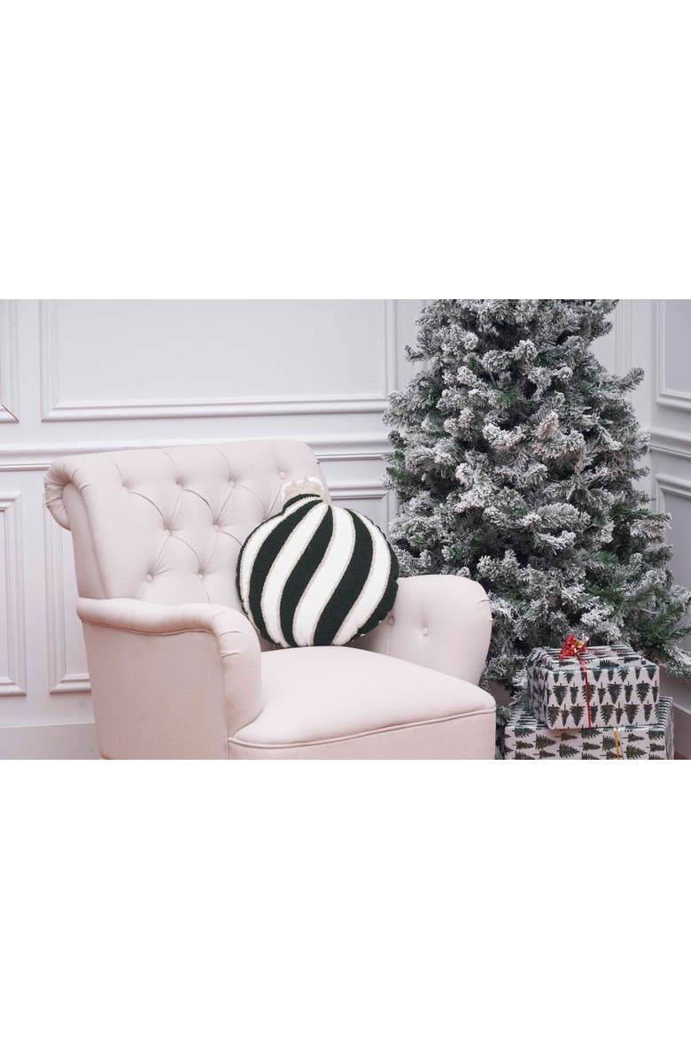 C&F Home Striped Ornament Throw Pillows, Alternate, color, Green