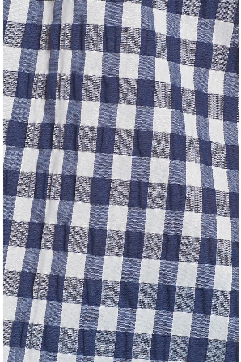 Pina Gingham Off the Shoulder Top, Alternate, color, NAVY GINGHAM