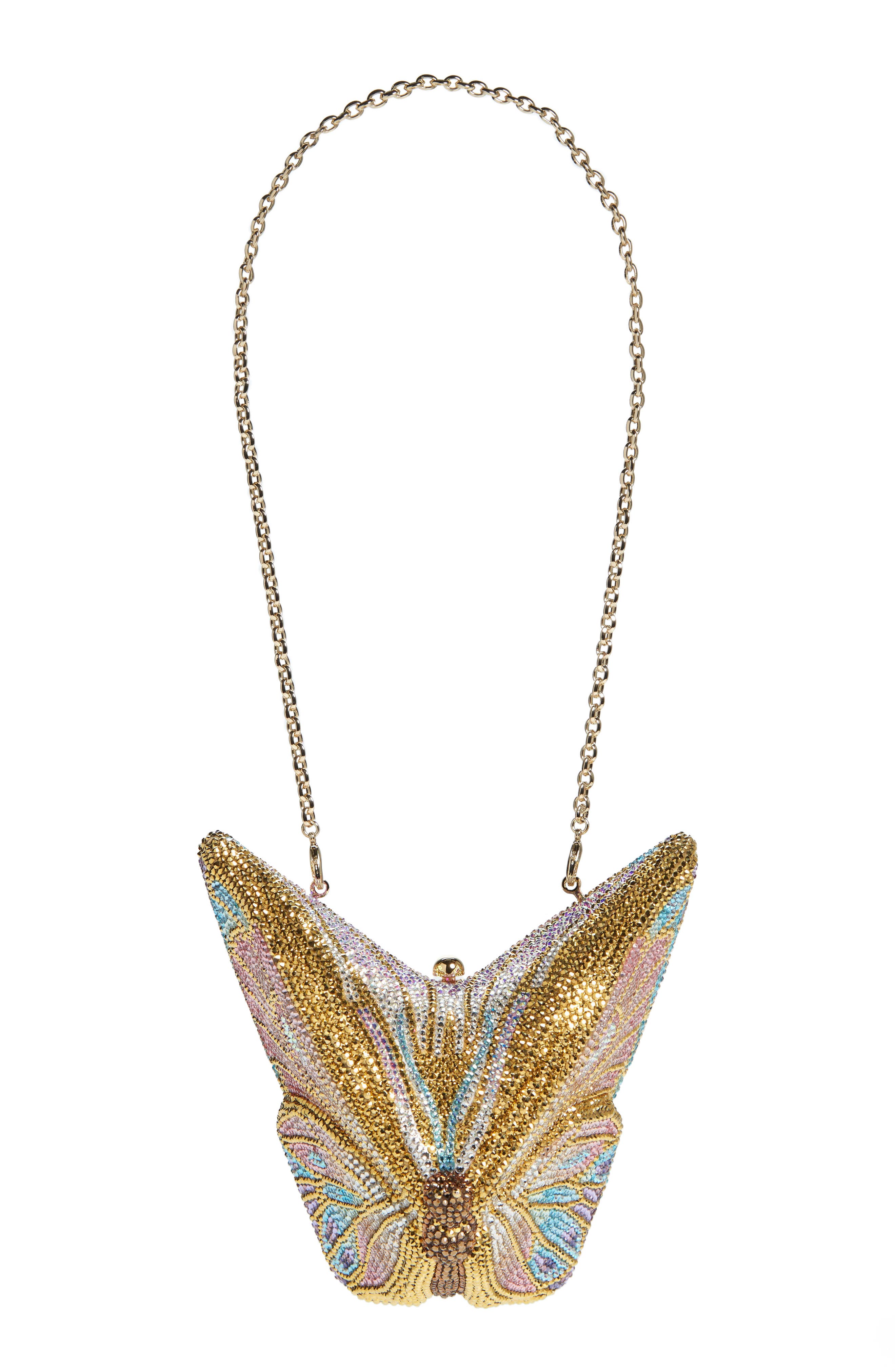 JUDITH LEIBER COUTURE Butterfly Serafina Crystal Embellished Clutch, Alternate, color, 