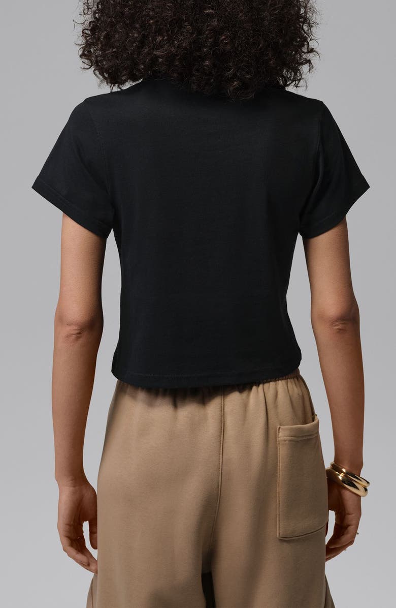 Jordan Metallic Logo Graphic Shrunken Cotton T-Shirt, Alternate, color, Black