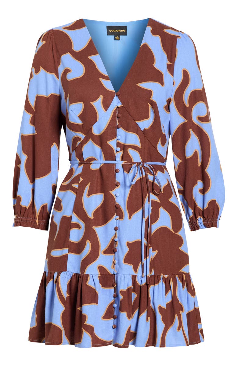 SUGARLIPS Bruceton Floral Print Long Sleeve Minidress, Alternate, color, 