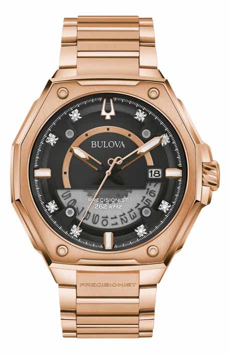 BULOVA Precisionist Diamond Bracelet Watch, 45mm