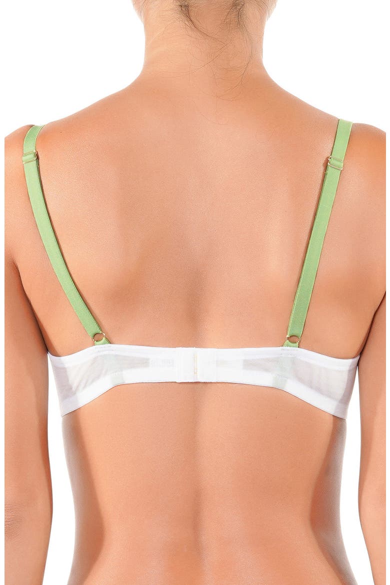 Dance des Fleurs Embroidered Mesh Underwire Bra, Alternate, color, FLORAL GREEN
