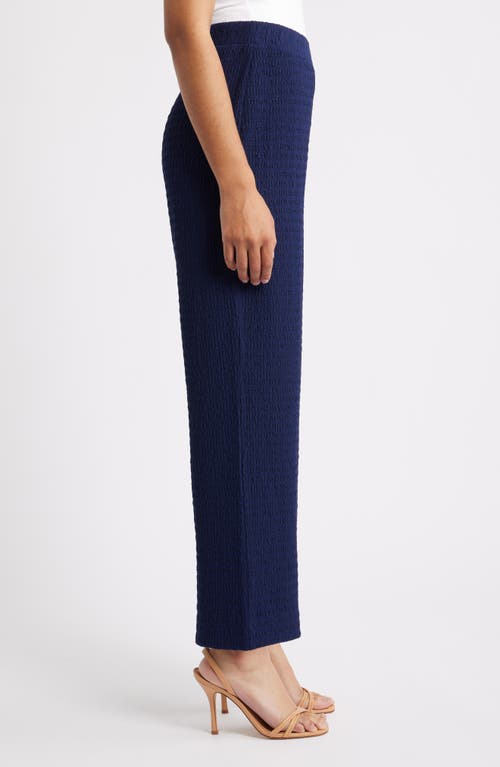 Ak Anne Klein Textured Knit Wide Leg Pants In Multi