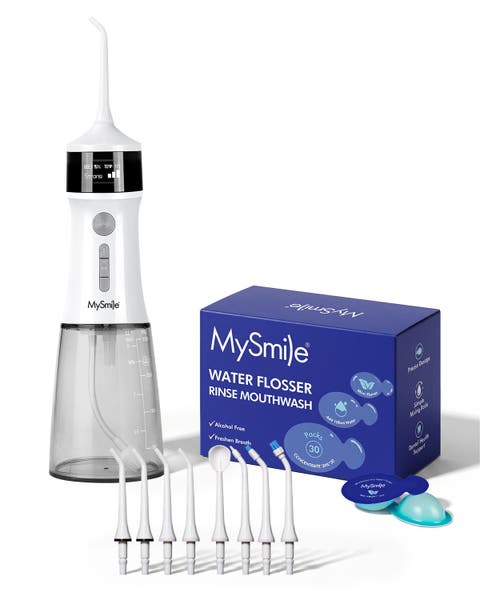 LP221 Cordless UVC Sterilizable Water Flosser with Mouthwash Pods Bundle