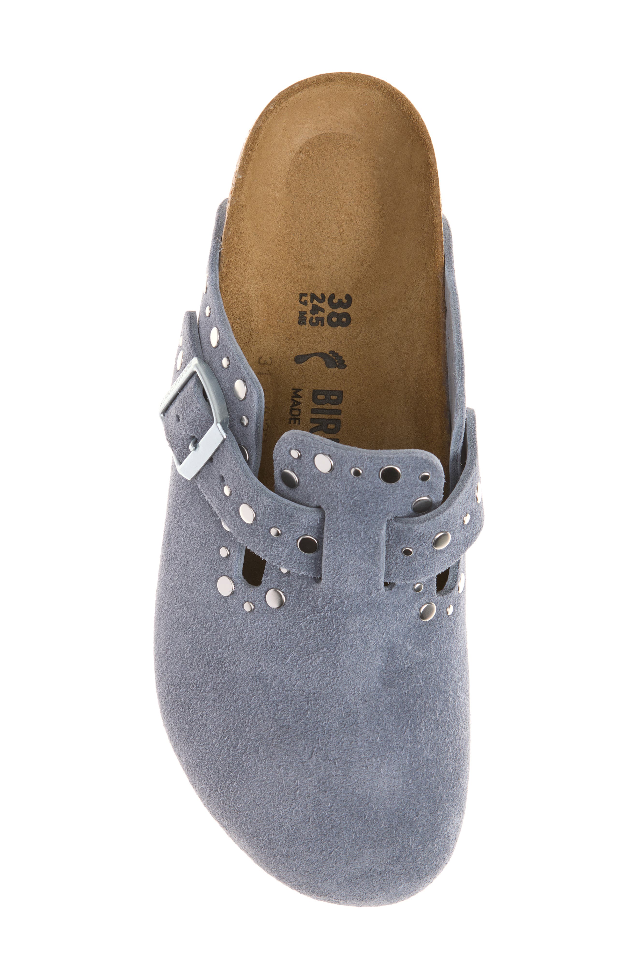 Boston Rivets Clog, Alternate, color, STONE BLUE