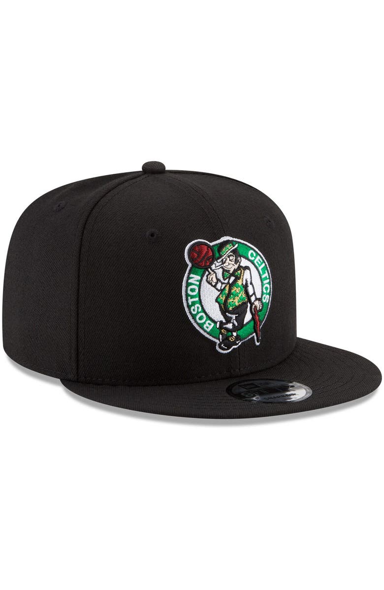 New Era Men's New Era Black Boston Celtics Official Team Color 9FIFTY Snapback Hat, Alternate, color, Black