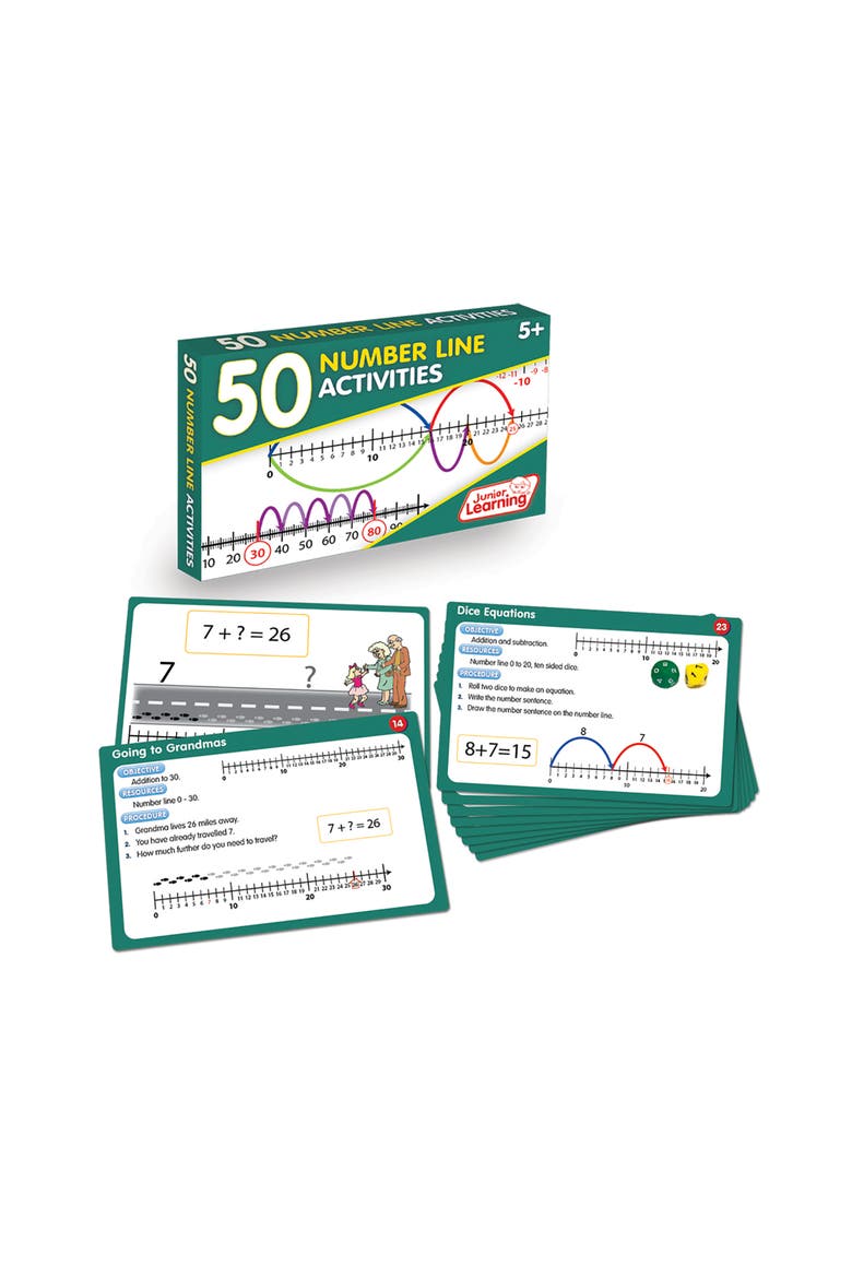 50 Number Line Activities Learning Set, Alternate, color, Multicolored