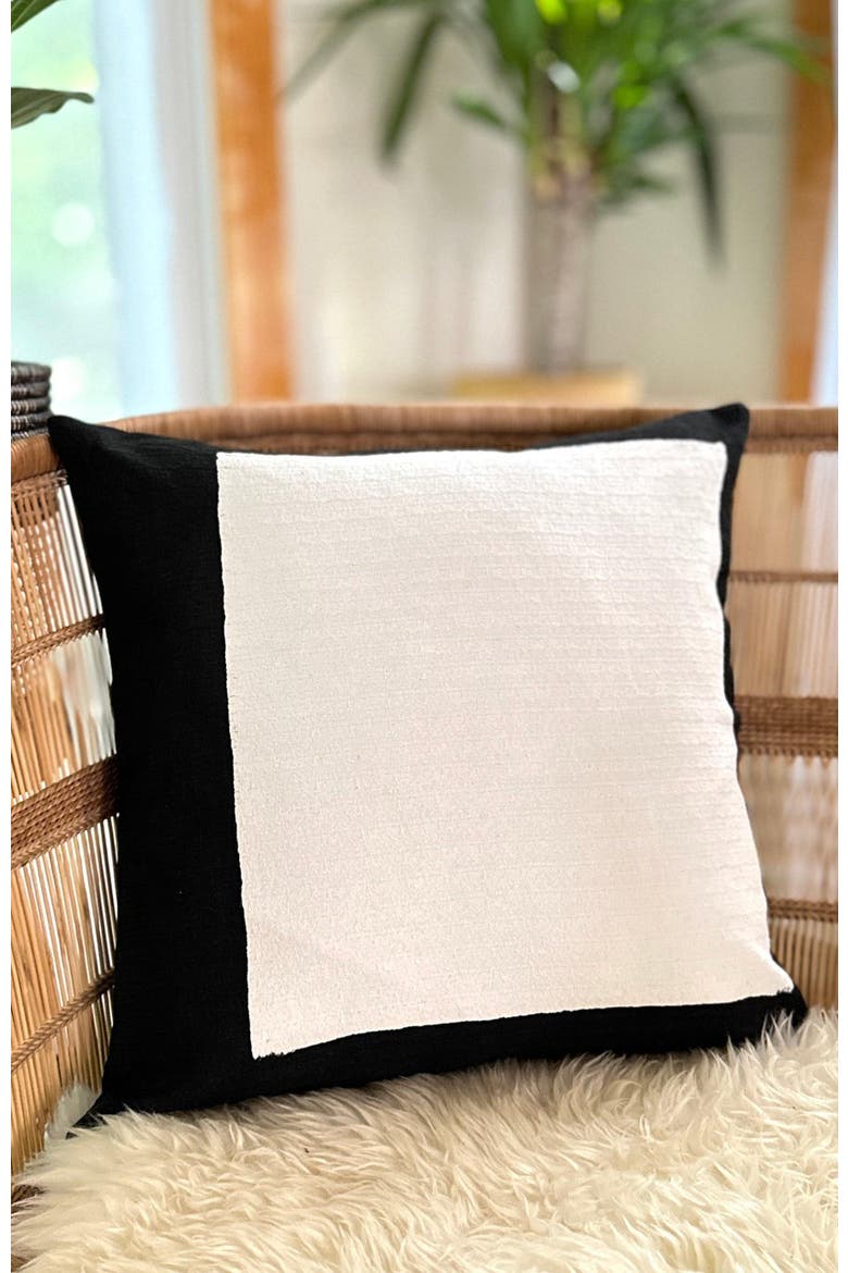 Black + White Squares Sadza Pillow Cover 46Cm, Main, color, Black