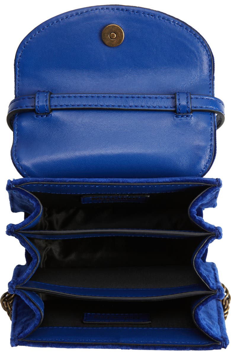 Moschino Padlock Velvet Crossbody Bag, Alternate, color,