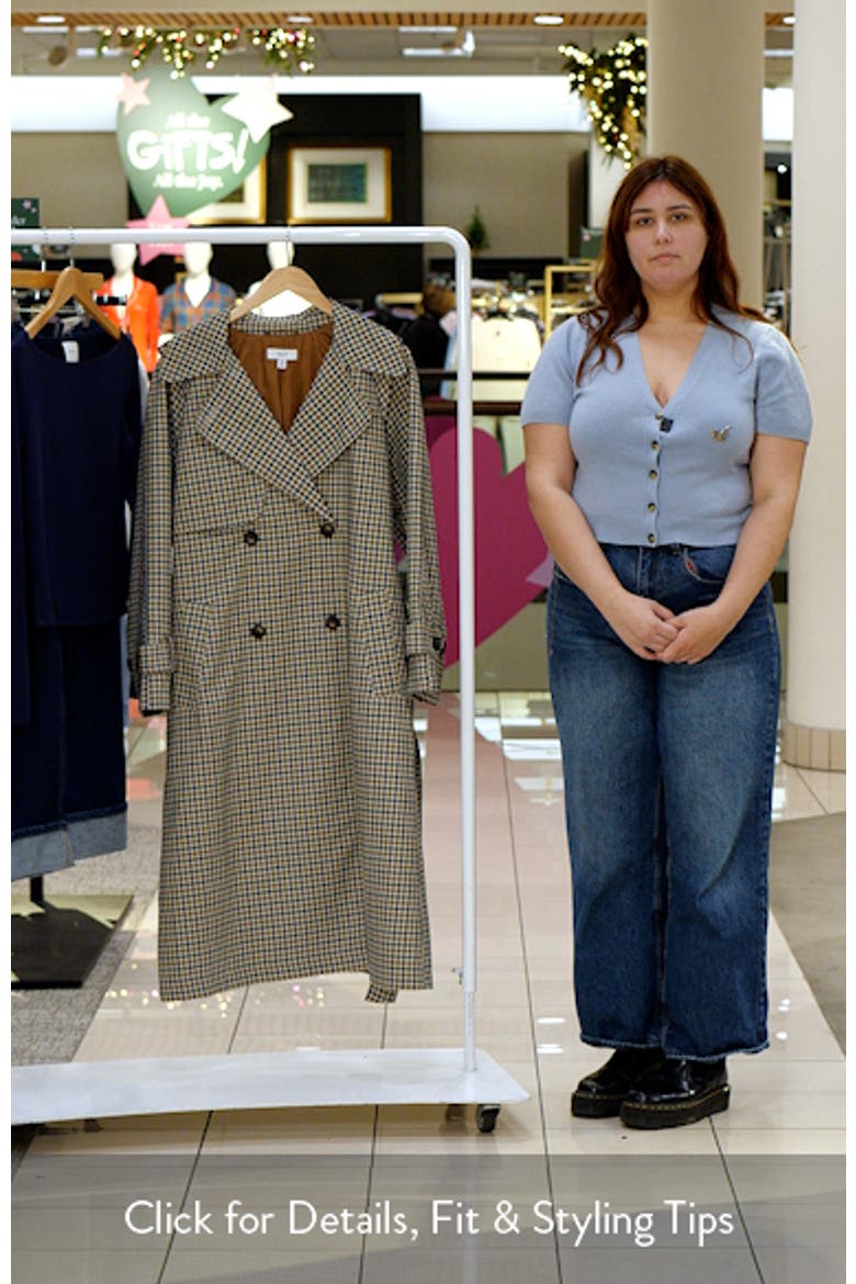Check Double Breasted Trench Coat video