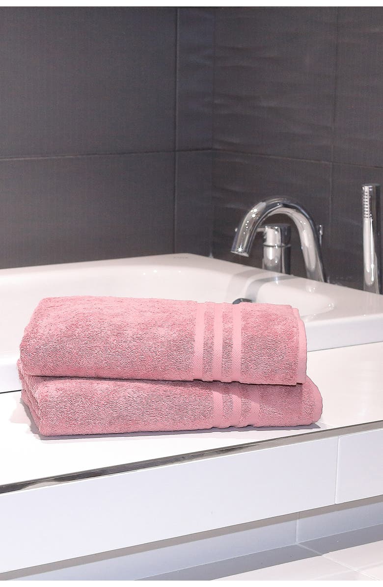 Linum Home Textiles Denzi Bath Towels - Set of 2 - Tea Rose, Alternate, color, Tea Rose