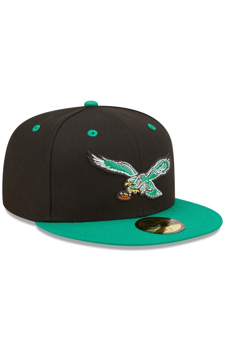 New Era Men's New Era Black/ Philadelphia Eagles Flipside 2Tone 59FIFTY Fitted Hat, Alternate, color, Black