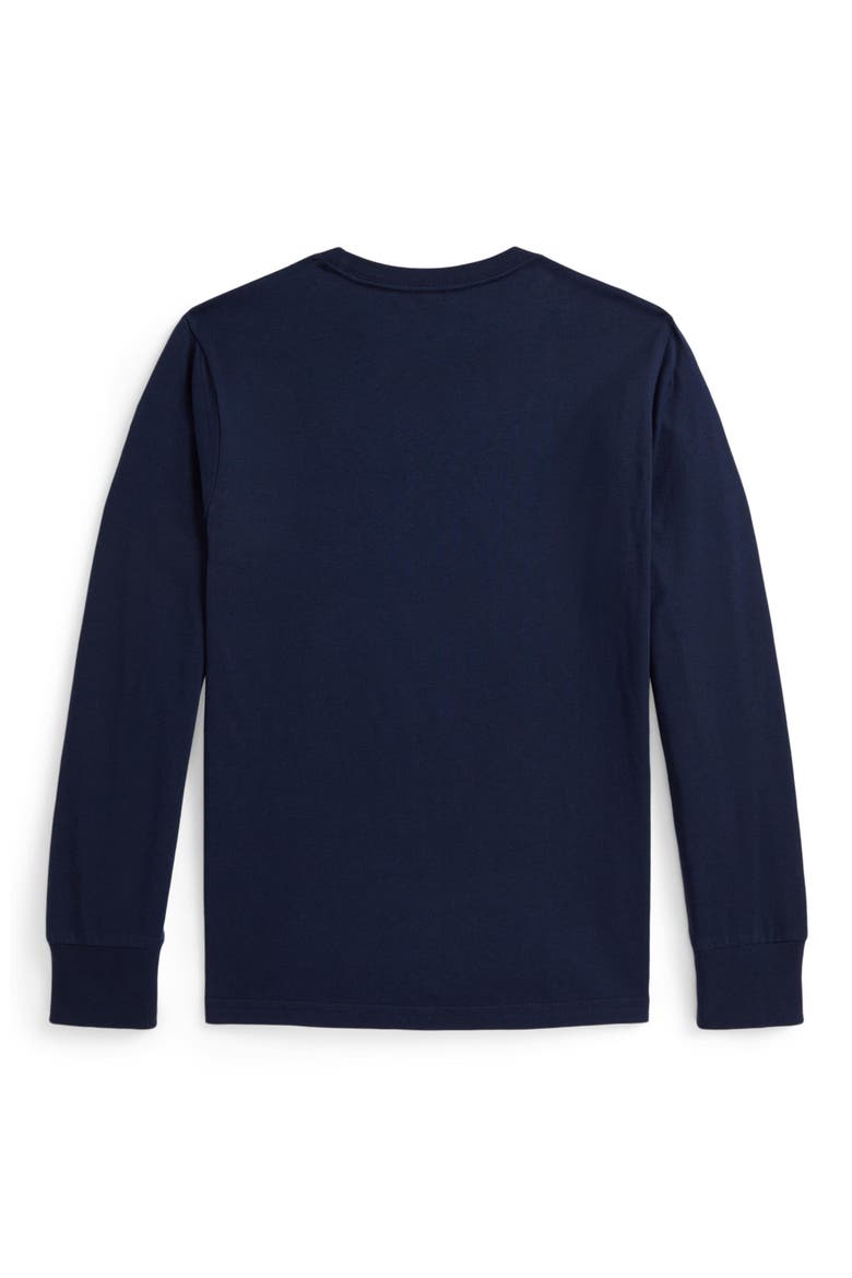 Kids' Polo Bear Cotton Long Sleeve T-Shirt, Alternate, color, FA25 BEAR REFINED NAVY