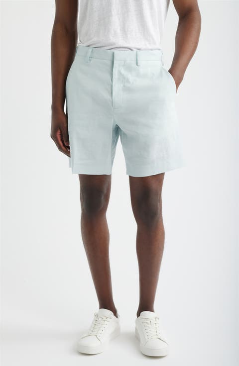 Stretch Linen Blend Shorts