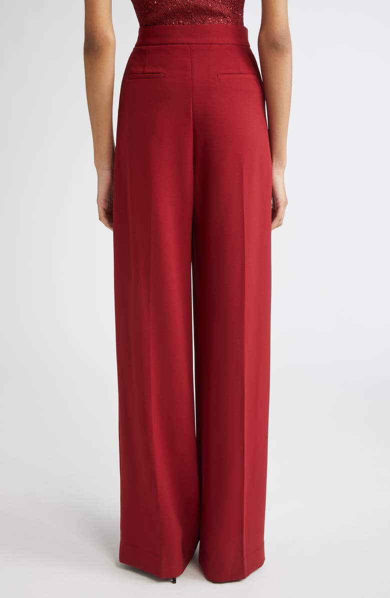 Lela Rose Cotton Blend Wide Leg Pants, Alternate, color, Wine