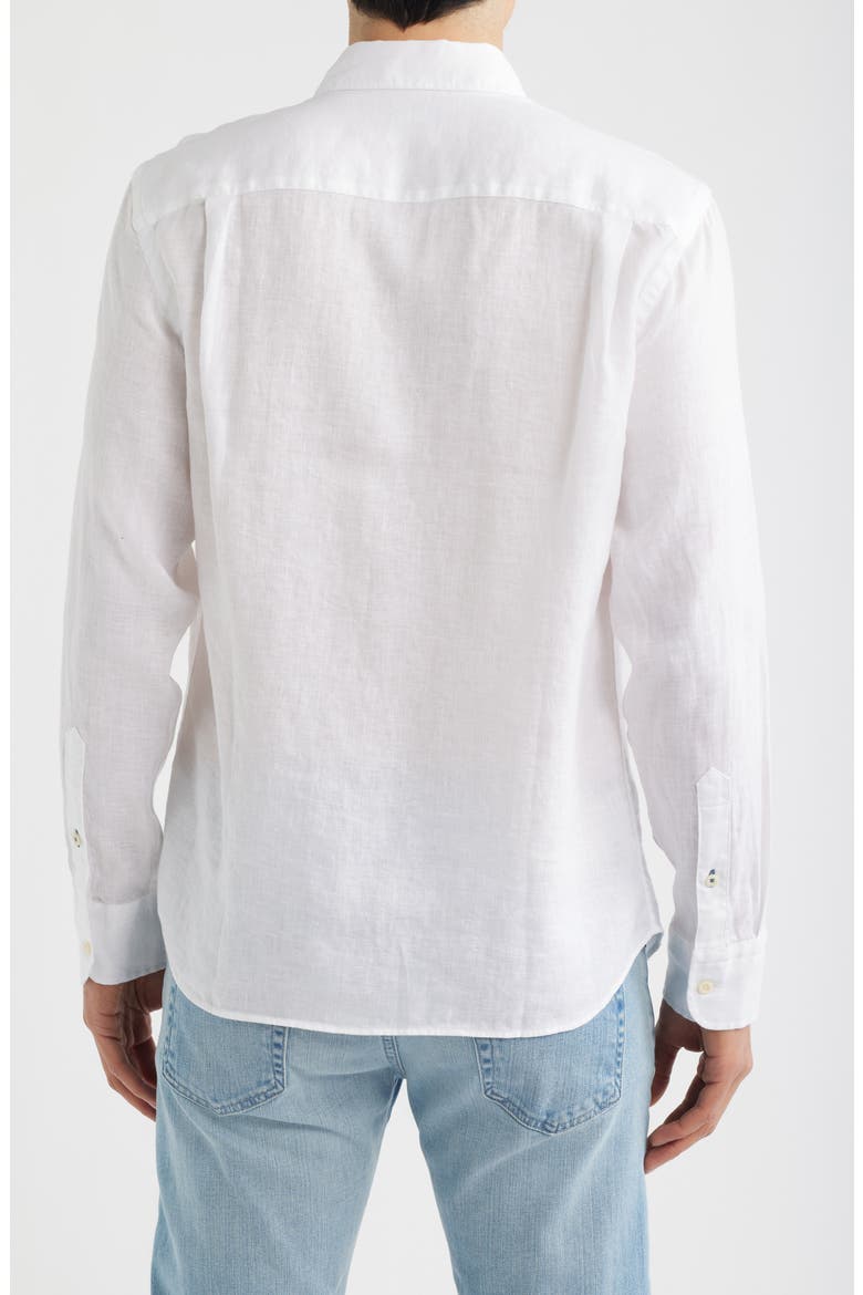 Laguna Linen Button-Up Shirt, Alternate, color, WHITE