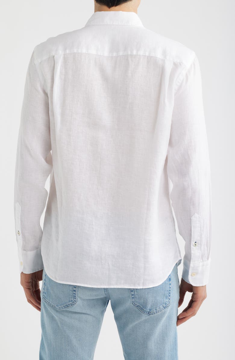Faherty Laguna Linen Button-Up Shirt, Alternate, color, White