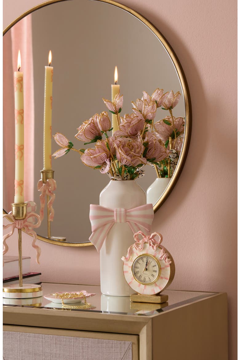 Rosy Bow Vase, Alternate, color, ROSY