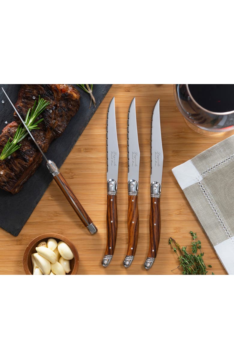 FRENCH HOME Laguiole Steak Knife - Set of 4, Alternate, color, Dark Brown