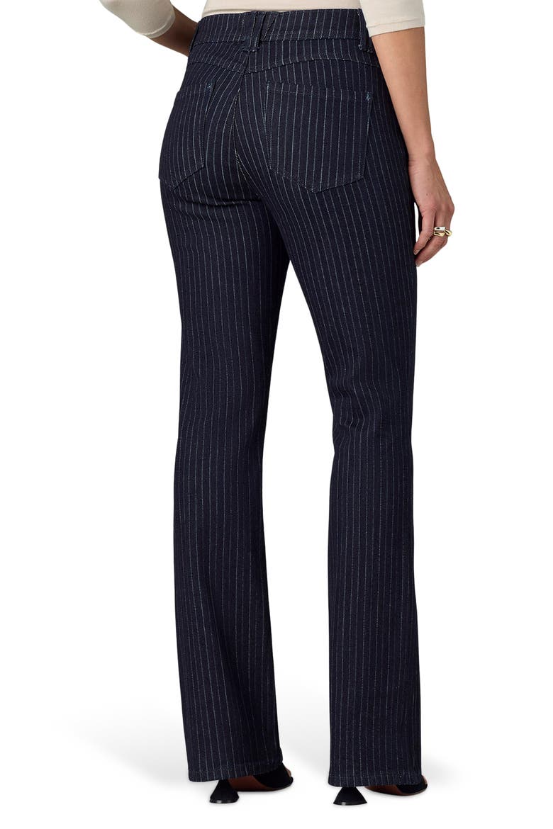 Brittany Pinstriped High Waist Itty Bitty Bootcut Jeans, Alternate, color, INDIGO