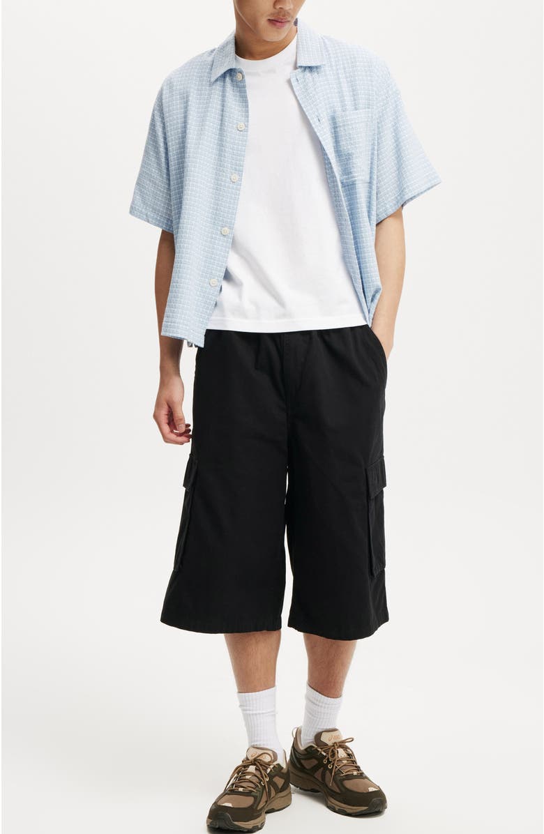 Cotton On Men's Super Baggy Cargo Short, Alternate, color, Washed Black