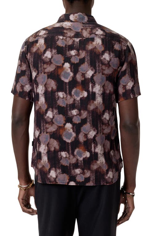 John Varvatos Sean Short Sleeve Button-up Shirt In Plum