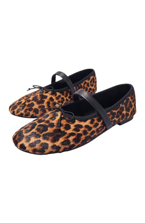 MAJE MAJE LEOPARD-EFFECT LEATHER BALLET FLATS 
