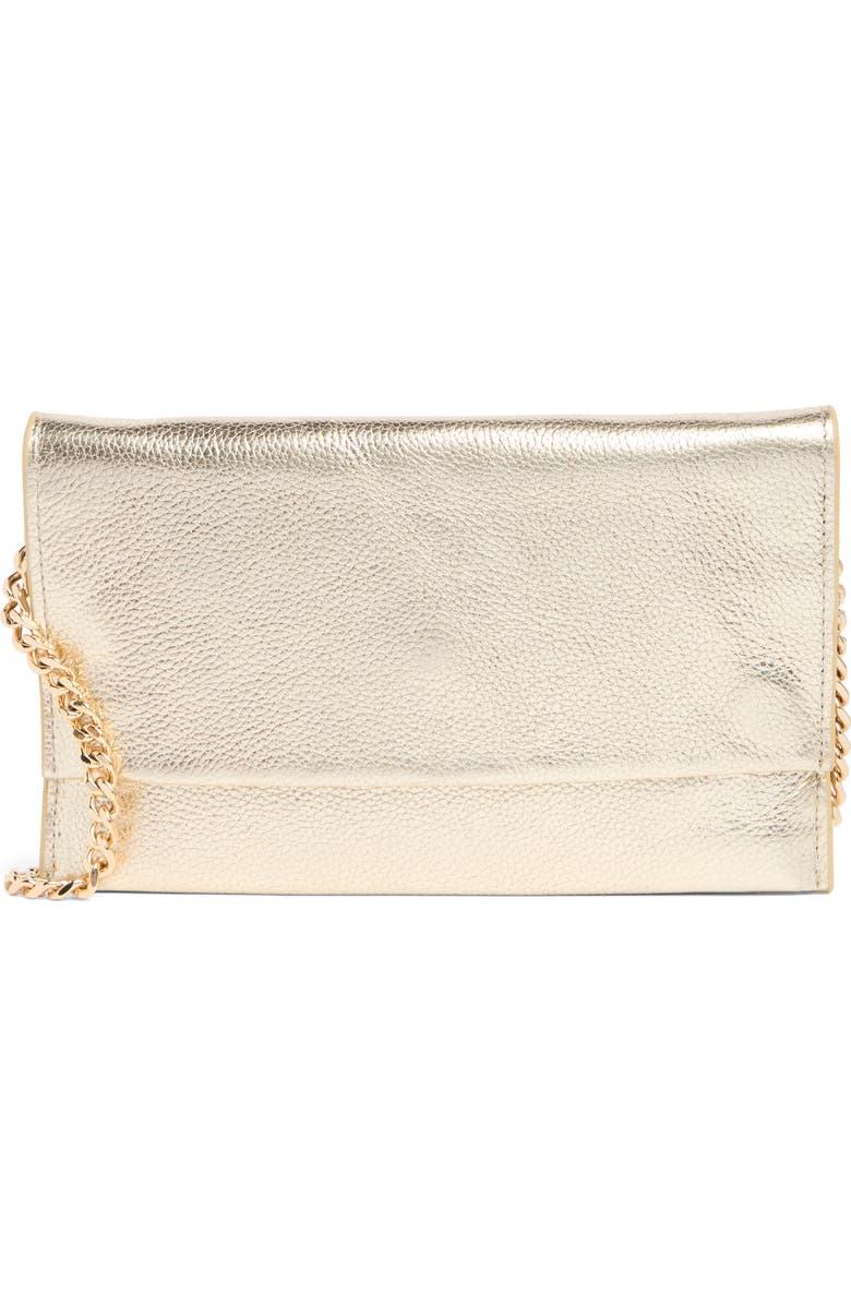 Rebecca Minkoff Lou Metallic Leather Convertible Clutch, Main, color,