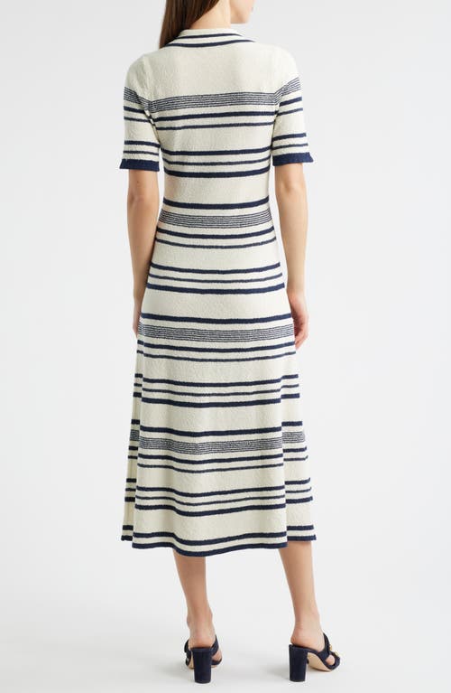 Zoe And Claire Stripe Midi Polo Sweater Dress