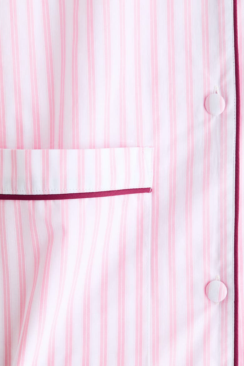 Cotton Pajama Shirt, Alternate, color, Pink/striped