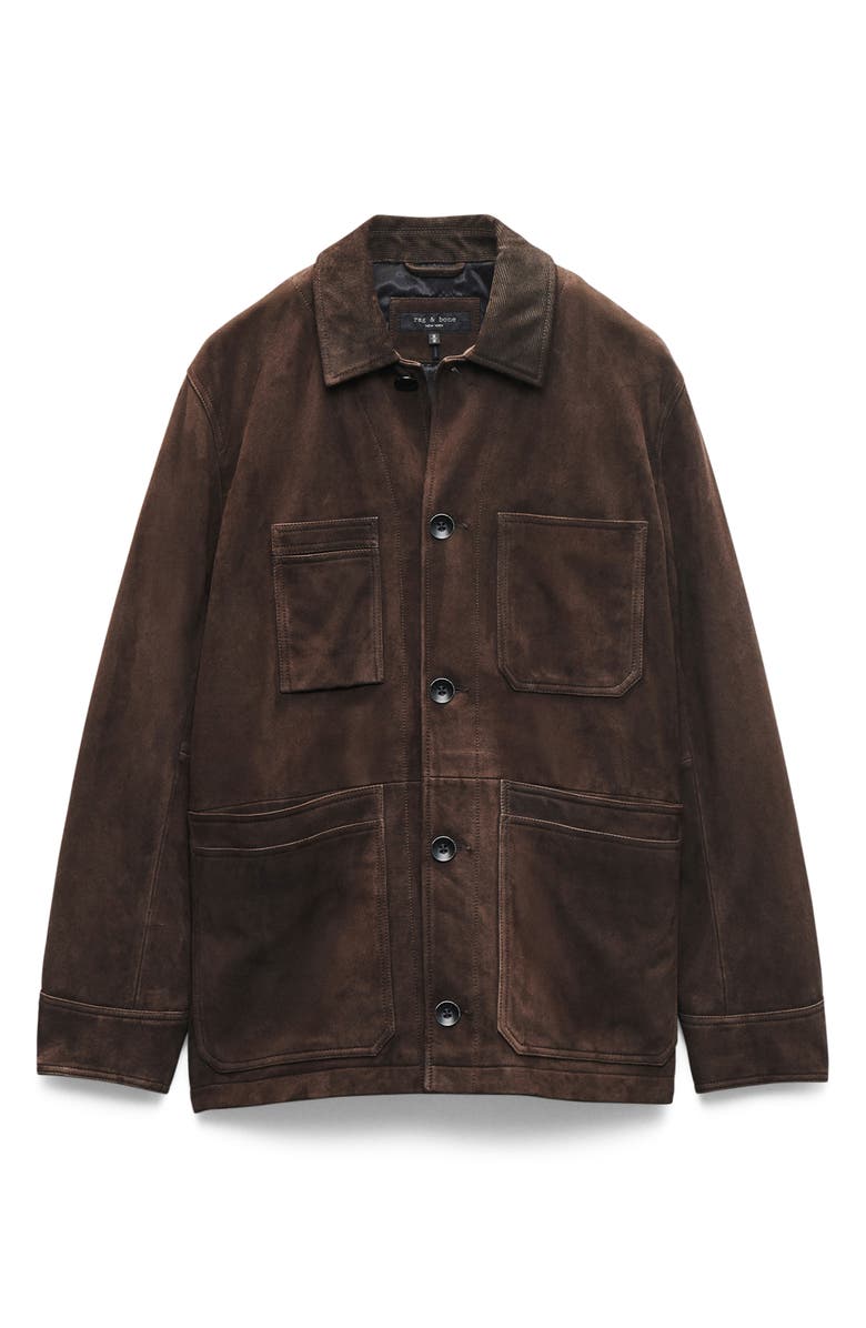 rag & bone Graham Suede Chore Jacket, Alternate, color, Brown