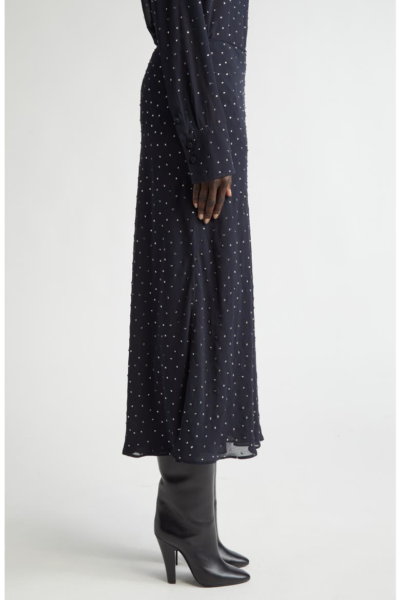 Kinski Crystal Embellished Georgette Skirt, Alternate, color, 000400 NAVY