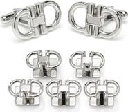 Cufflinks, Inc. Horsebit Stainless Steel Cuff Links & Studs Set
