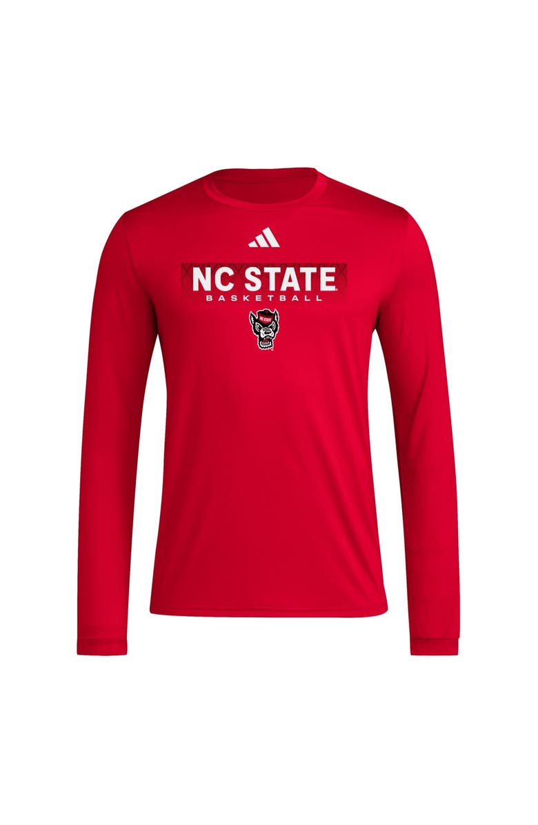 adidas Men's adidas Red NC State Wolfpack Locker On-Court In the Fade Long Sleeve T-Shirt, Alternate, color, Red
