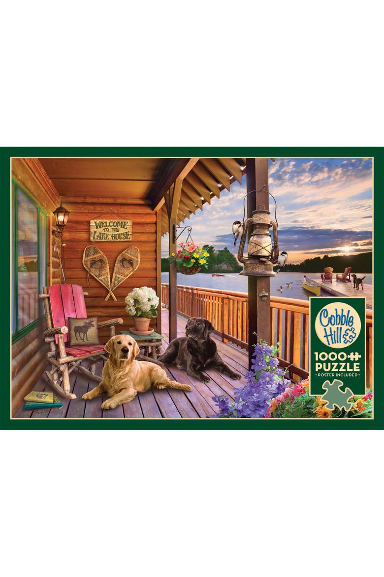 1000 Piece Puzzle, Welcome To The Lake House Reference Poster Included, Alternate, color, Multicolored