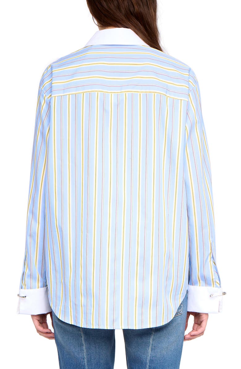 Zadig & Voltaire Morning Stripe Cotton Poplin Button-Up Shirt, Alternate, color, Sixtine