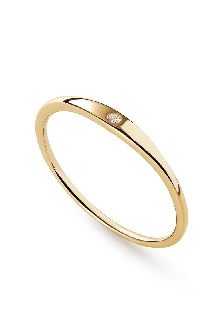 Gold Band Ring - Gold Diamond Signet Ring, Main, color, Gold