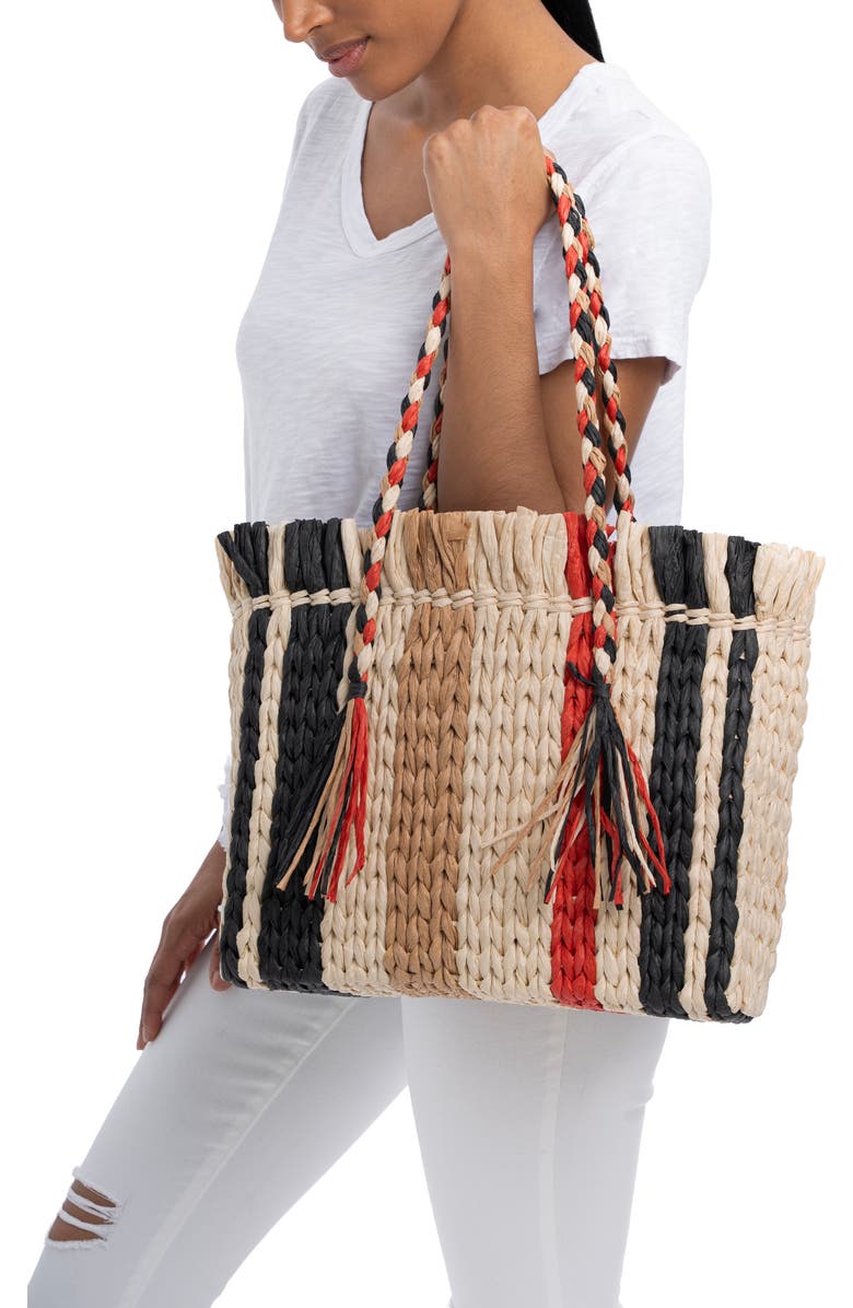 WILT Clothing Torrance Large Tote, Alternate, color, Black/Natural/Red