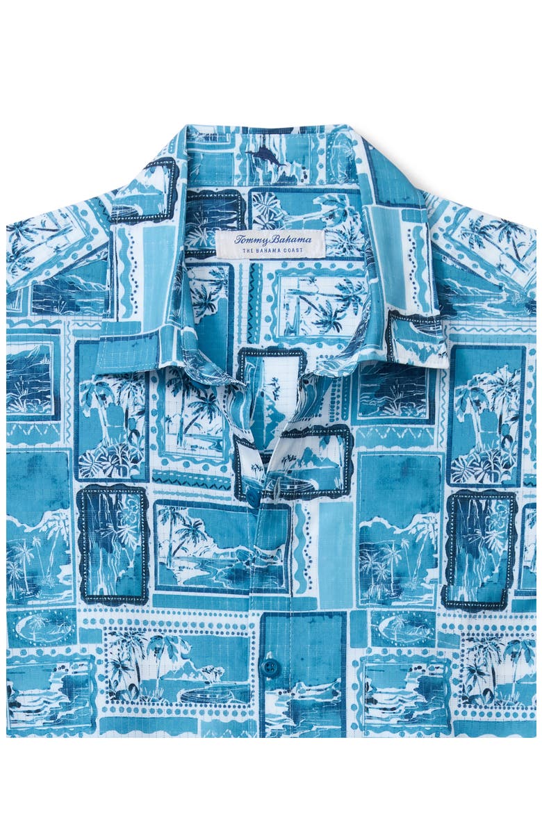 Bahama Coast Lagoon Vista Button Up Shirt, Alternate, color, INDIGO TIDE