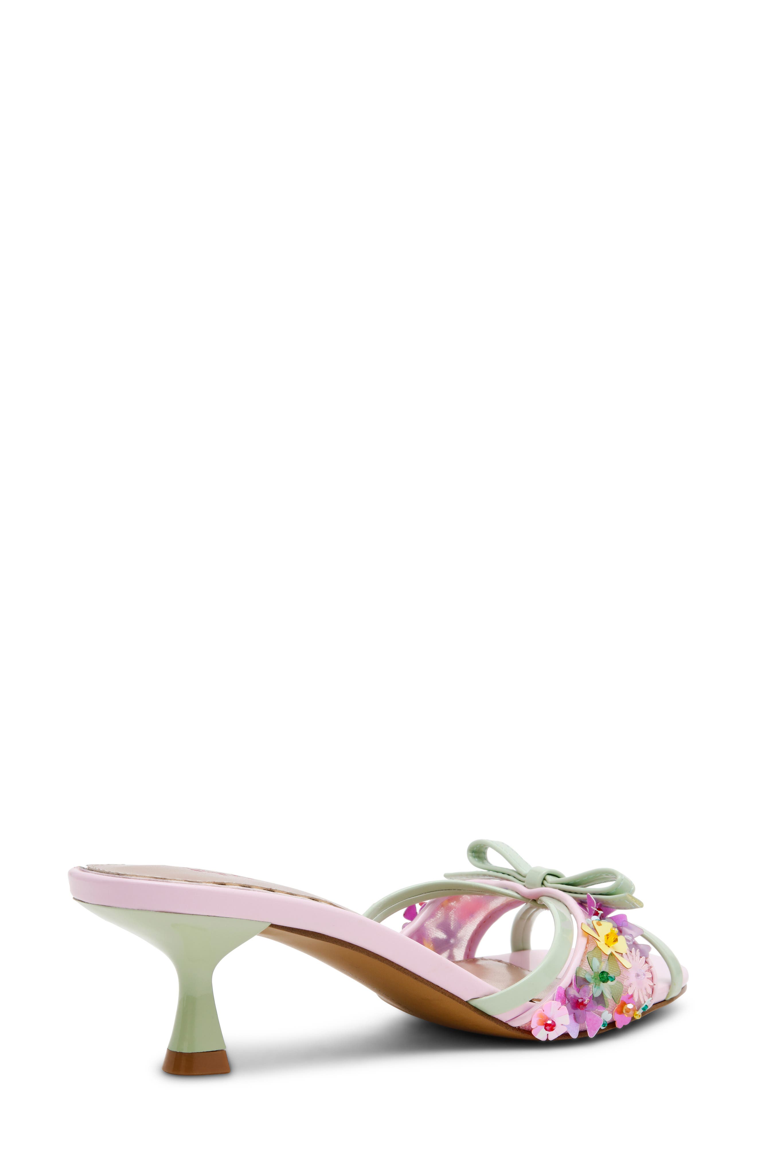 Betsey Johnson Shirley Kitten Heel Sandal, Alternate, color, Pink Multi