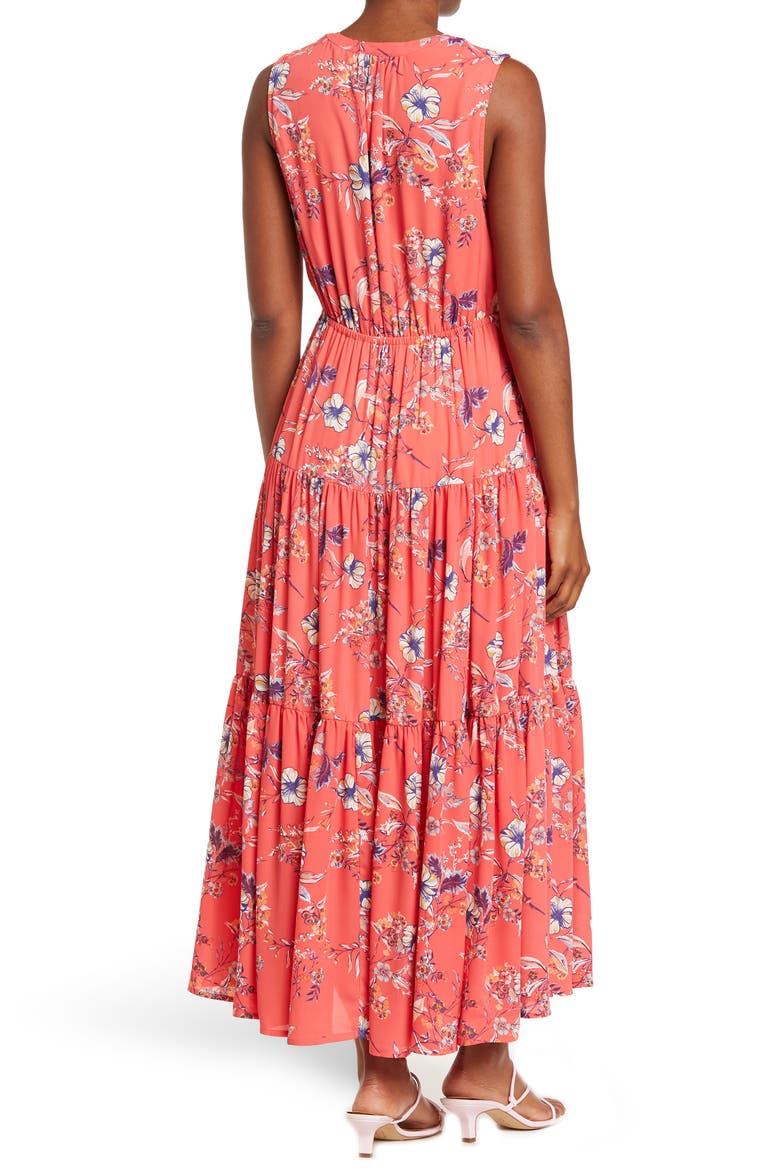 Tiered Maxi Dress, Alternate, color, CORAL