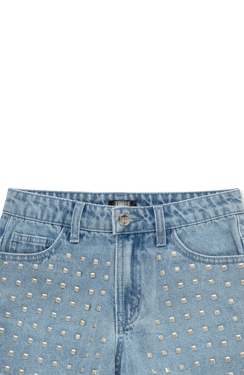 Truce Kids' Studded Denim Shorts, Alternate, color, Med Stone