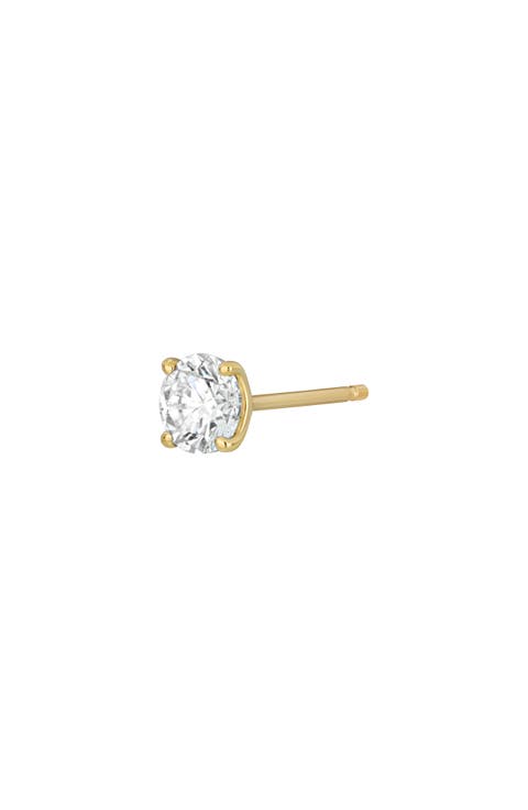 14K Gold Single Diamond Stud Earring