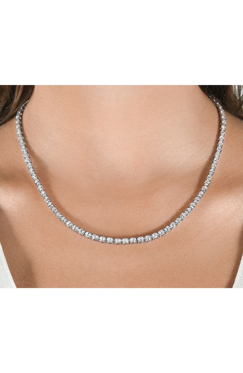Bliss Diamond 19Ct Oval Diamond Tennis Necklace 14k Gold Lab Grown, Alternate, color, 14K White Gold