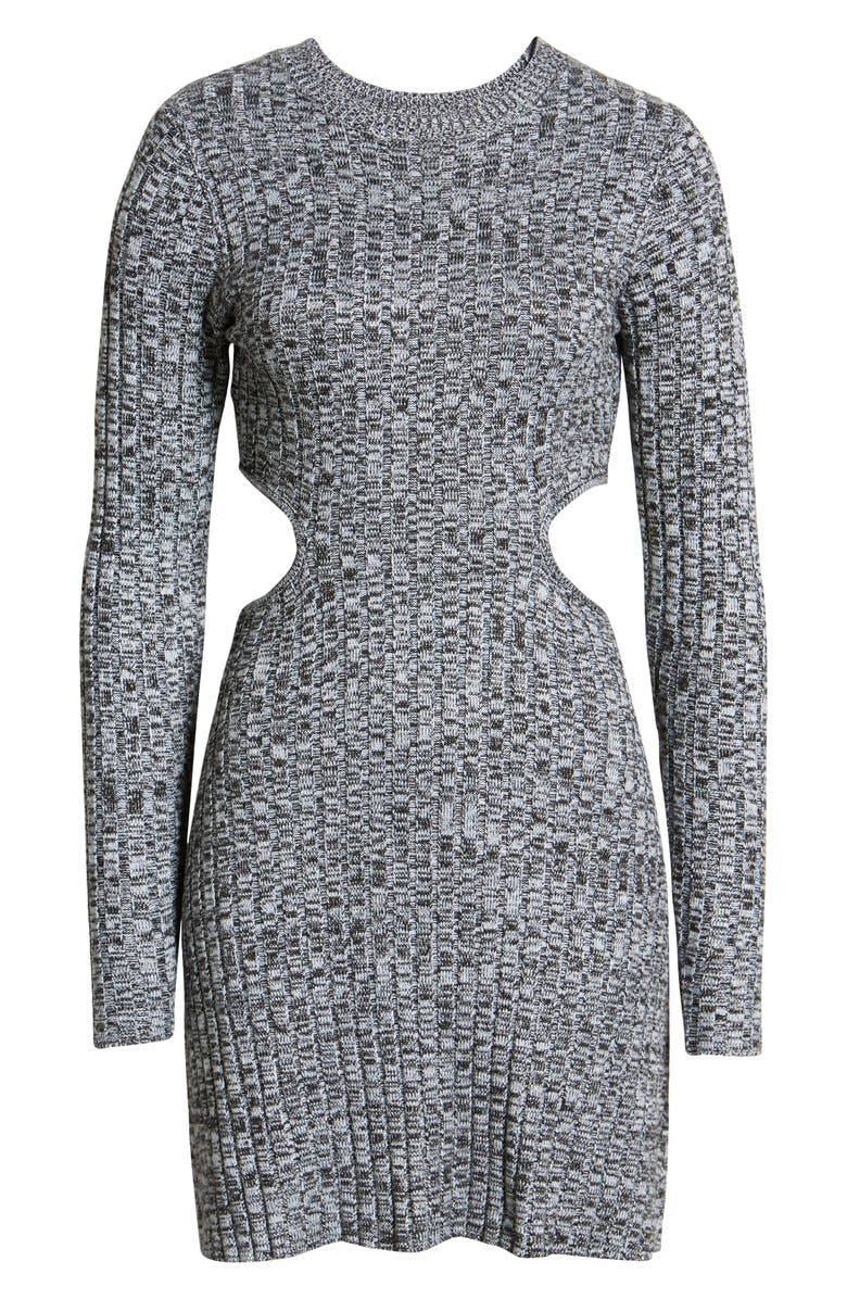 AFRM Dove Cutout Long Sleeve Ribbed Sweater Dress, Alternate, color, 