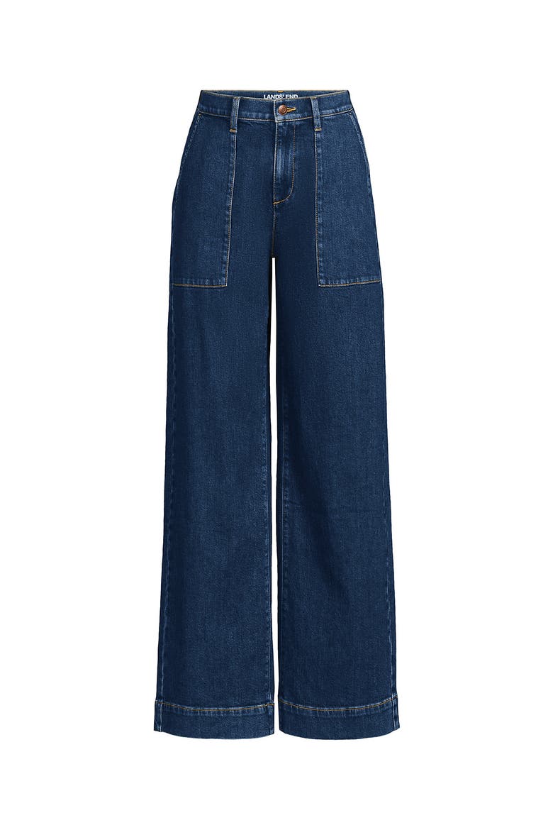 Soft Denim High Rise Wide Leg Utility Jeans, Alternate, color, Crawford Wash