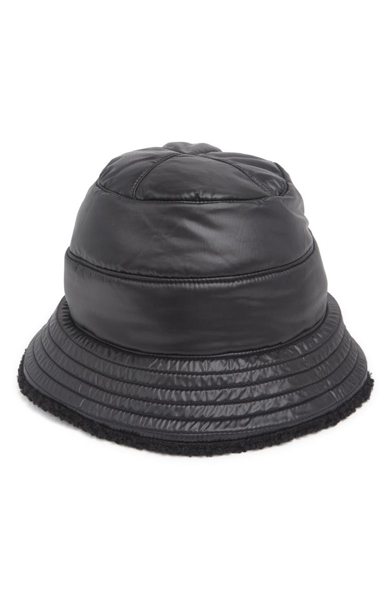 UGG<sup>®</sup> UGG Reversible Faux Shearling Bucket Hat, Alternate, color, Black