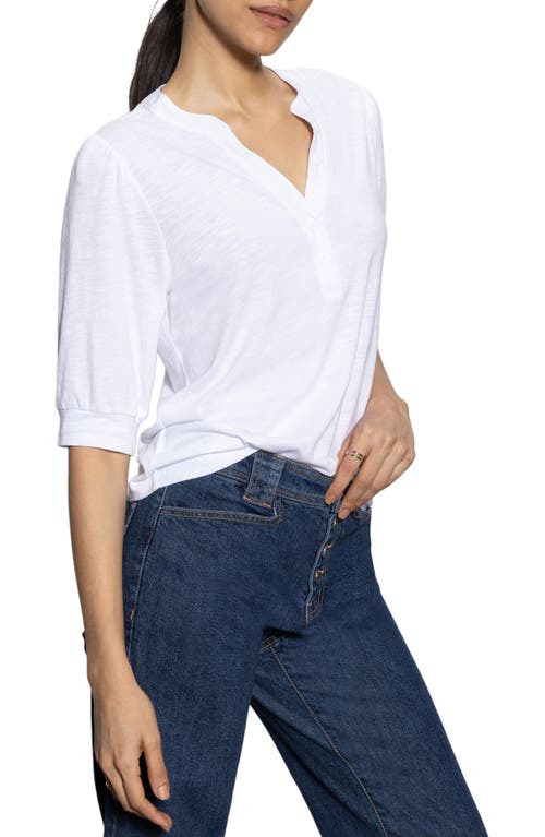 Sanctuary Mixed Media Organic Cotton Blend Top In White